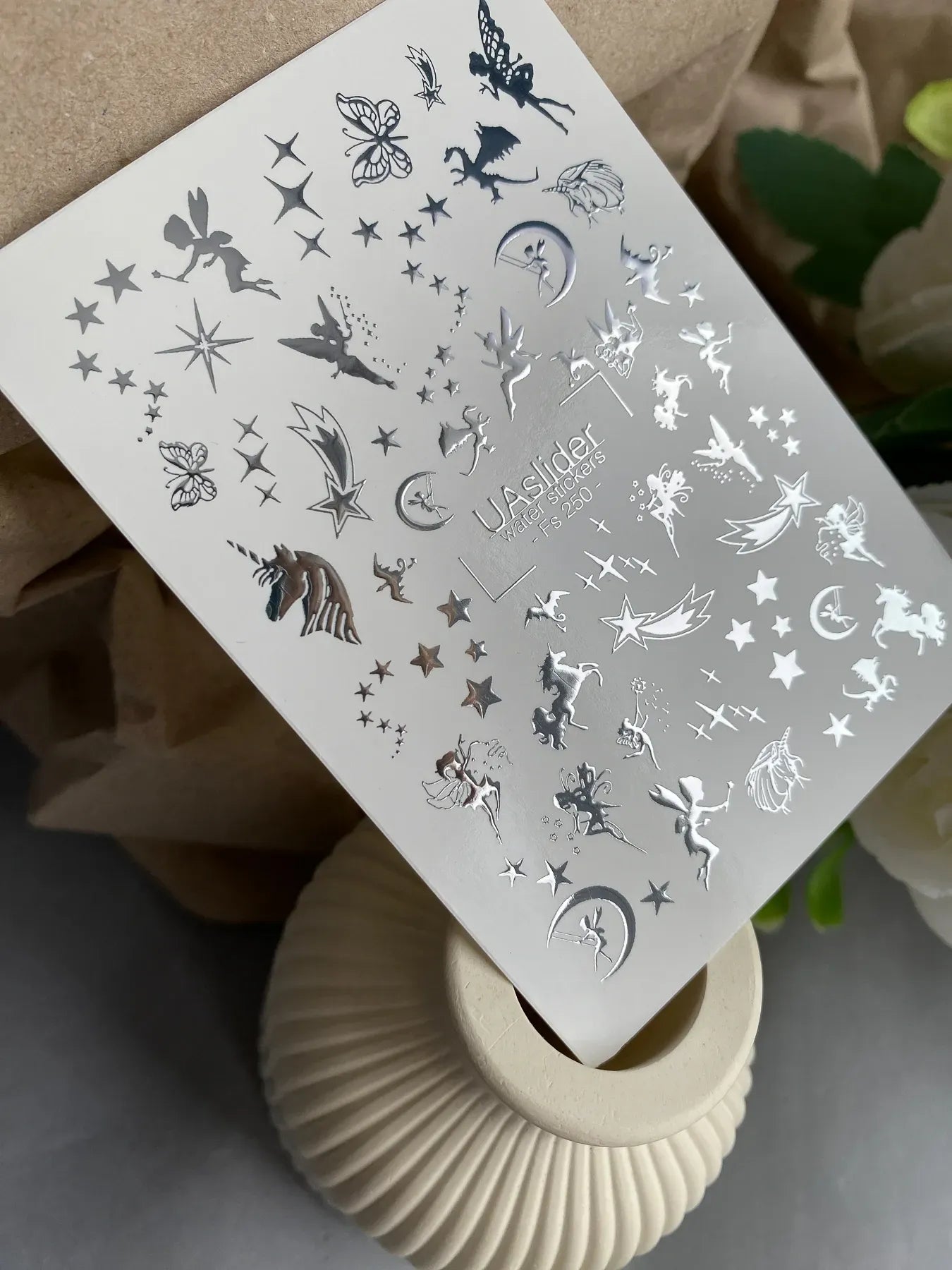 Slider-Design FS 250 | Wasser-Decals mit Silberfolie | Fairy, Sterne & Fantasy