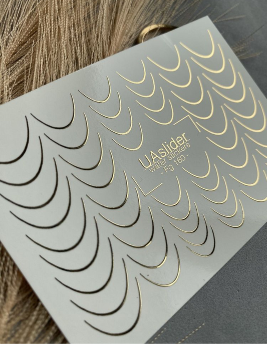 Slider-Design Fg 160 Gold | Wasser-Decals mit Goldfolie | Klassisches French