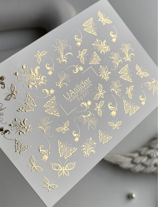 Slider-Design „Fg 017“ – Goldene Schmetterlinge & Ornamente
