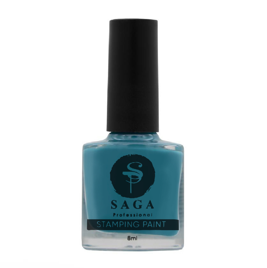 SAGA PROFESSIONAL Stempellack Nr. 30 – tiefes Petrolblau mit Schwitzschicht, 8 ml