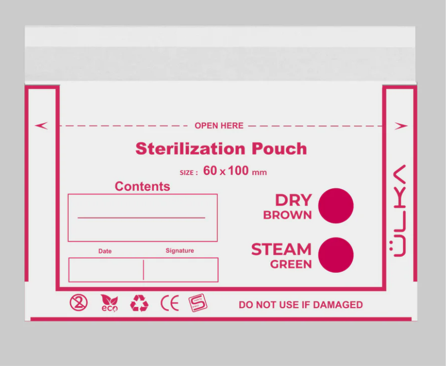 ÜLKA Kraft-Sterilisationsbeutel mit Indikator (100×60 / 100×200)
Zuverlässige Hygiene. Sichtbare Sicherheit.