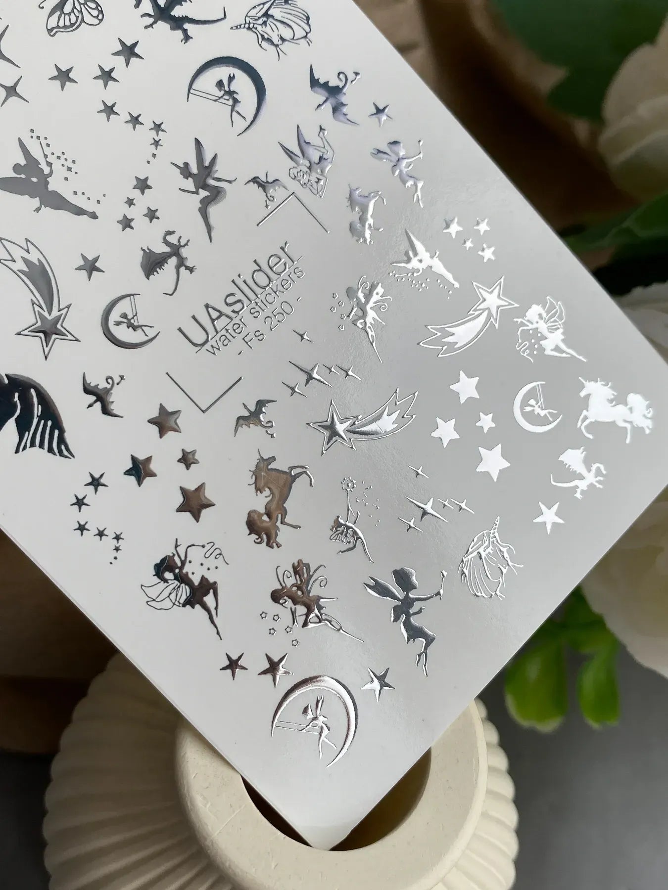 Slider-Design FS 250 | Wasser-Decals mit Silberfolie | Fairy, Sterne & Fantasy