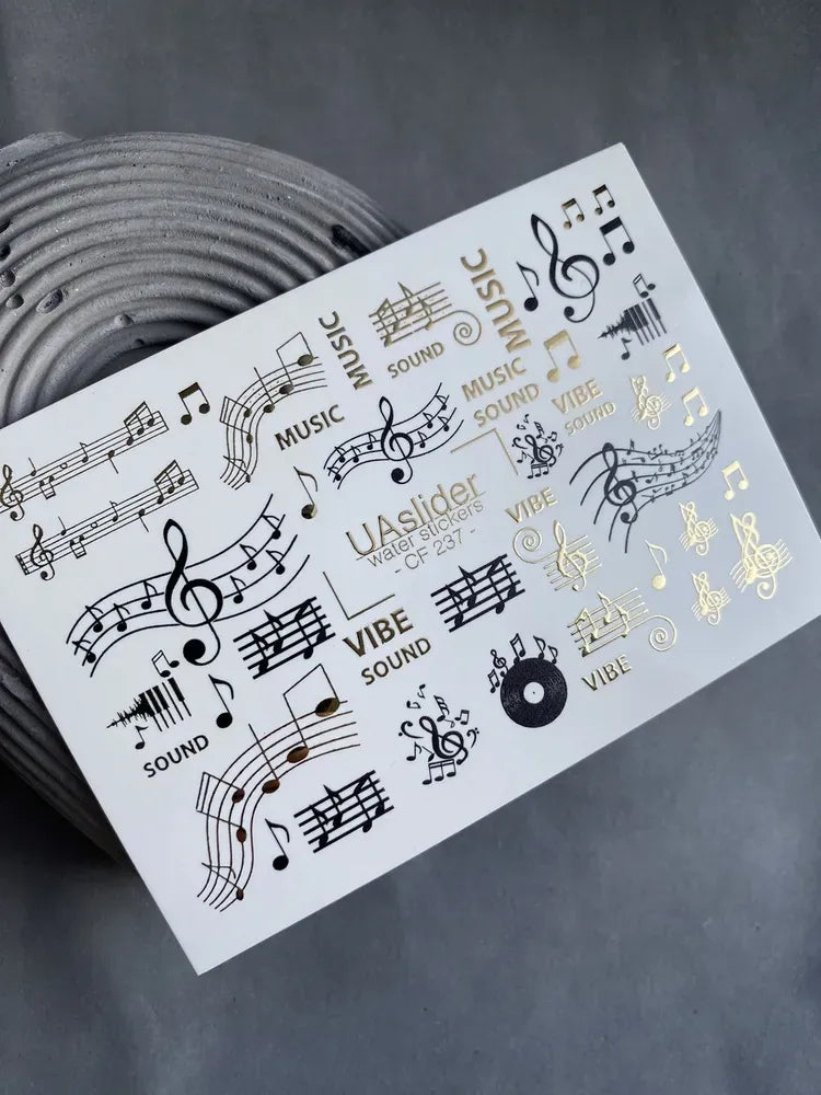 Slider-Design CF 237 | Wasser-Decals mit Goldfolie | Music & Vibe