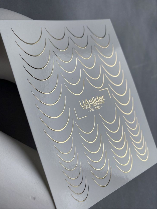 Slider-Design Fg 180 Gold | Wasser-Decals mit Goldfolie | Klassisches French