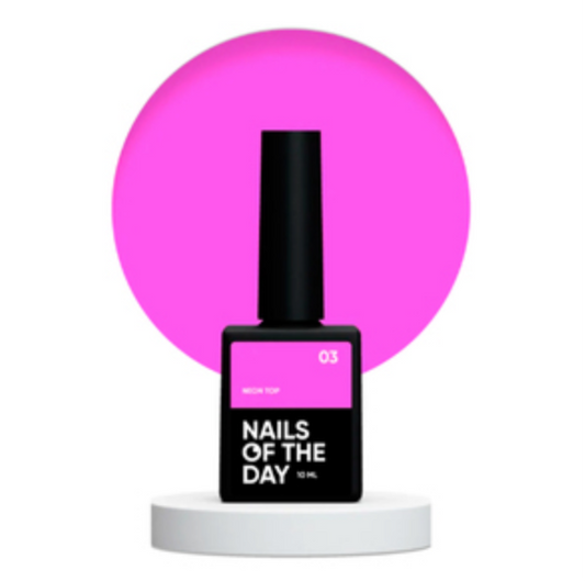 NAILSOFTHEDAY Neon Top 03 – Pink-Lila Top ohne Schwitzschicht, 10 ml