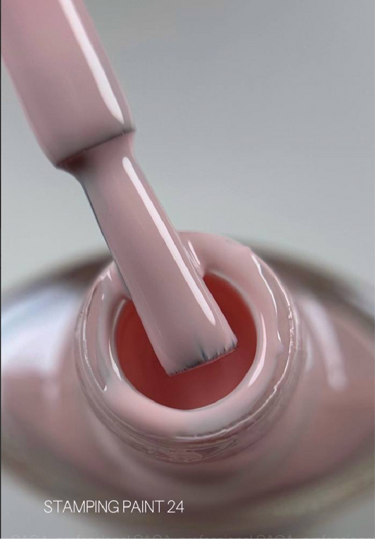 SAGA PROFESSIONAL Stempellack Nr. 24 – zartes Rosé mit klebriger Schicht, 8 ml