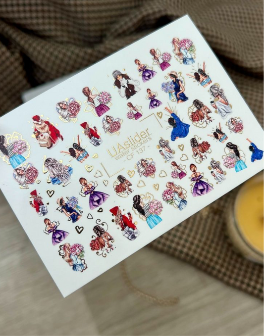 Slider-Design „Color and Foil 137“ – Fashion, Blumen & Freundinnen-Vibes