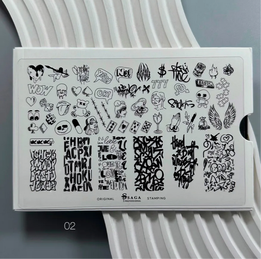 SAGA PROFESSIONAL Stamping-Schablone 02

Schnell. Kreativ. Makellos.
Dein Schlüssel zu professionellem Nailart – auch ohne Vorkenntnisse!