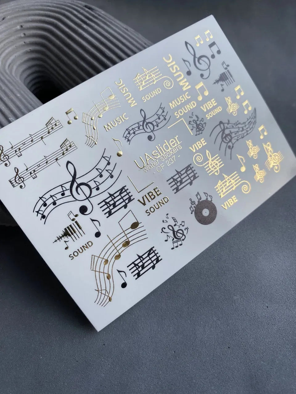 Slider-Design CF 237 | Wasser-Decals mit Goldfolie | Music & Vibe