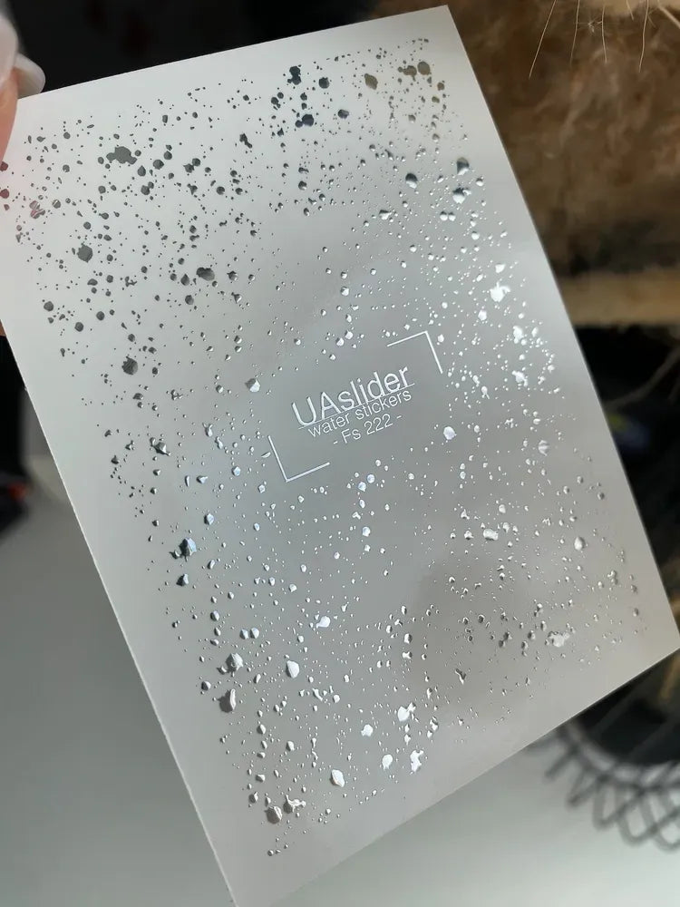Slider-Design FS 222 | Water Stickers mit Silberfolie | Splatter & Texture Effect