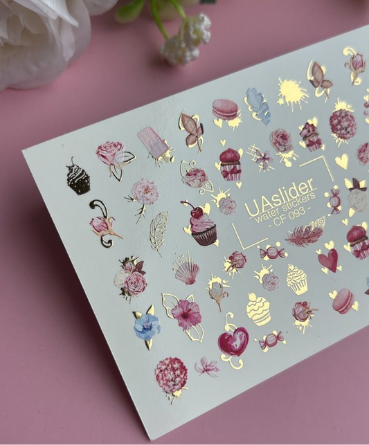 Slider-Design „Color and Foil 093“ – süß, verspielt & mit goldenem Touch