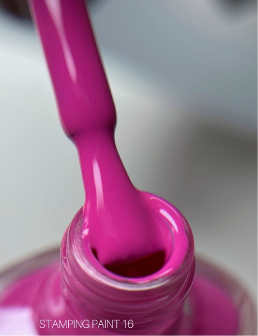 SAGA PROFESSIONAL Stempellack Nr. 16 – Magenta mit klebriger Schicht, 8 ml