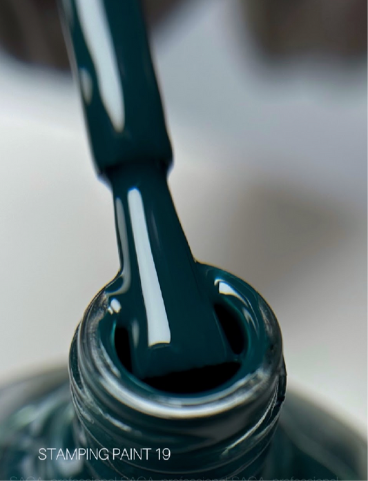 SAGA PROFESSIONAL Stempellack Nr. 19 – Tiefes Petrolgrün, 8 ml