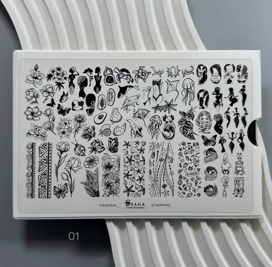 SAGA PROFESSIONAL Stamping-Schablone 01

Schnell. Kreativ. Makellos.
Dein Schlüssel zu professionellem Nailart – auch ohne Vorkenntnisse!