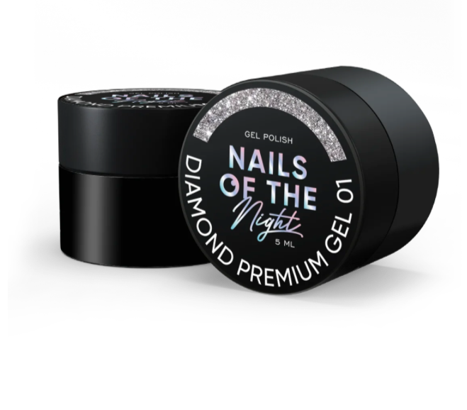 NAILSOFTHENIGHT Diamond Premium Gel Polish 01 – Silber mit feiner Metallfolie, 5 ml