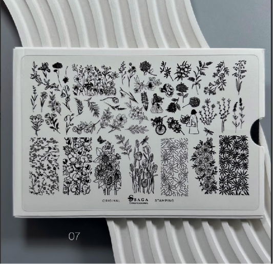 SAGA PROFESSIONAL Stamping-Schablone 07

Schnell. Kreativ. Makellos.
Dein Schlüssel zu professionellem Nailart – auch ohne Vorkenntnisse!