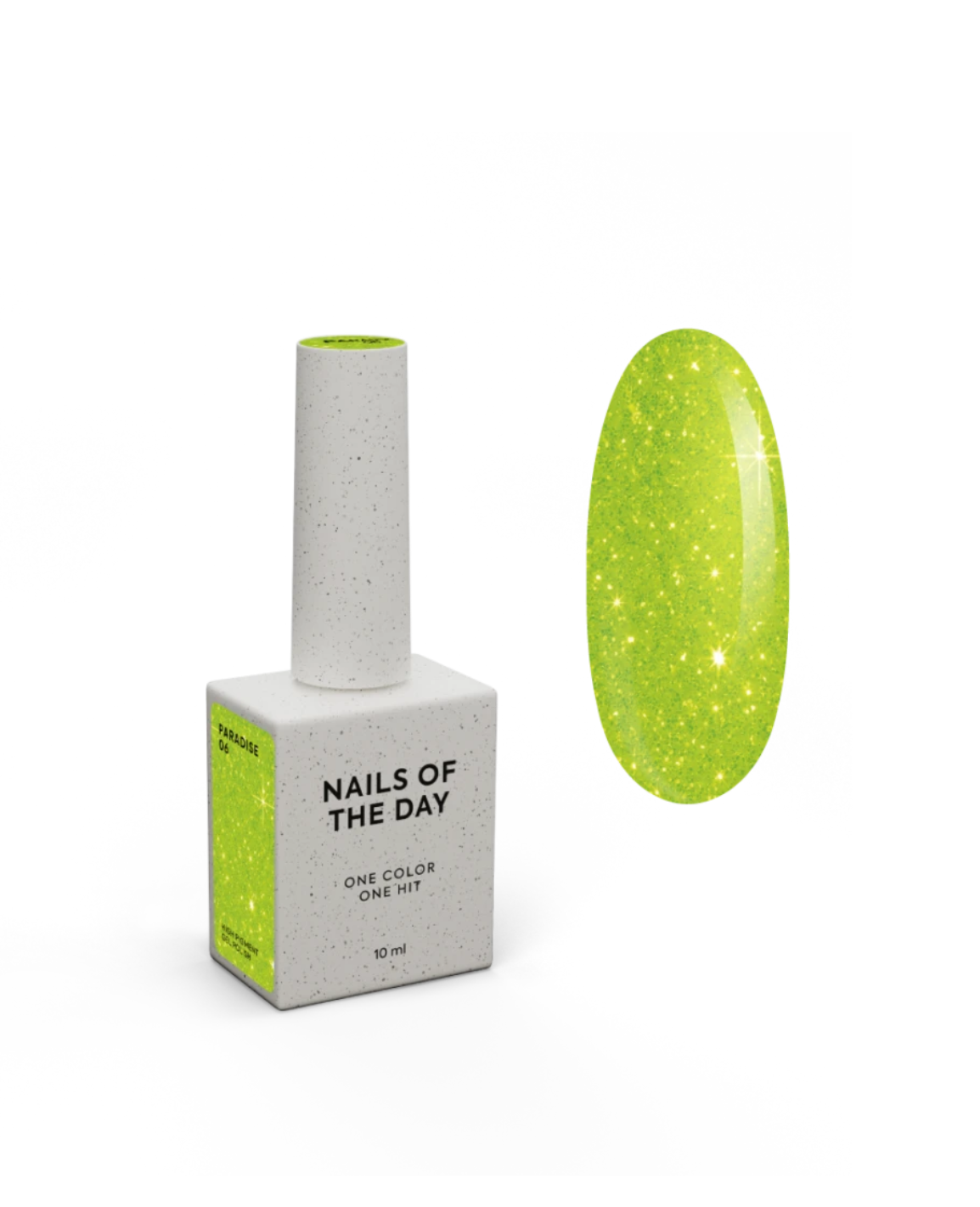 NAILS OF THE DAY – Gel Polish “PARADISE 06”
Farbe: Neon Lemon Glitzer | 10 ml