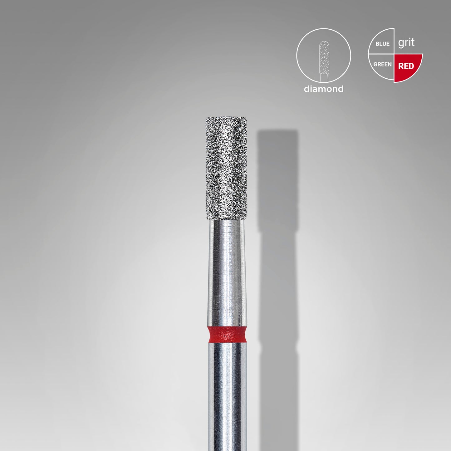 Diamantfräse "Zylinder" rot, Durchmesser 2.5 mm / Arbeitsteil 6 mm