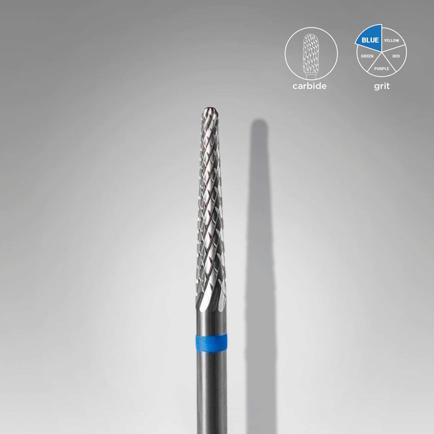 Hartmetallfräse "Kegel", blau, Durchmesser 2,3 mm / Arbeitsbereich 14 mm