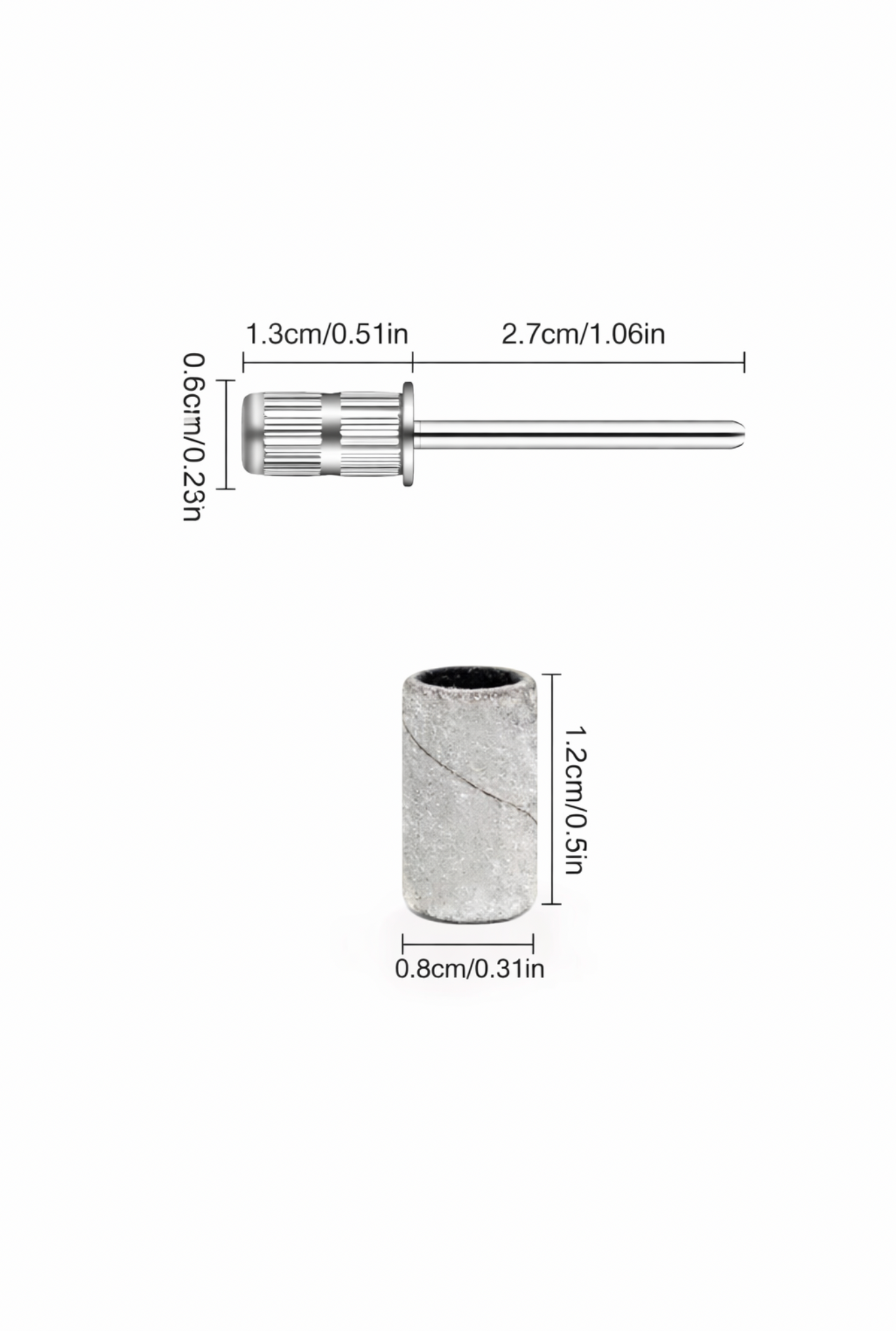 Schleifkappen 180 Grit mit Mandrel – 100 Stück