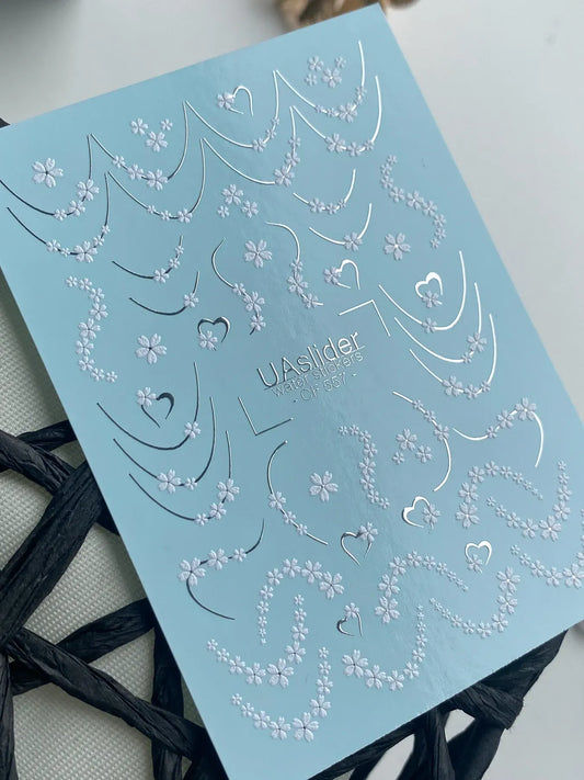 Slider-Design CF 557 | Wasser-Decals | French Lines & Mini Flowers