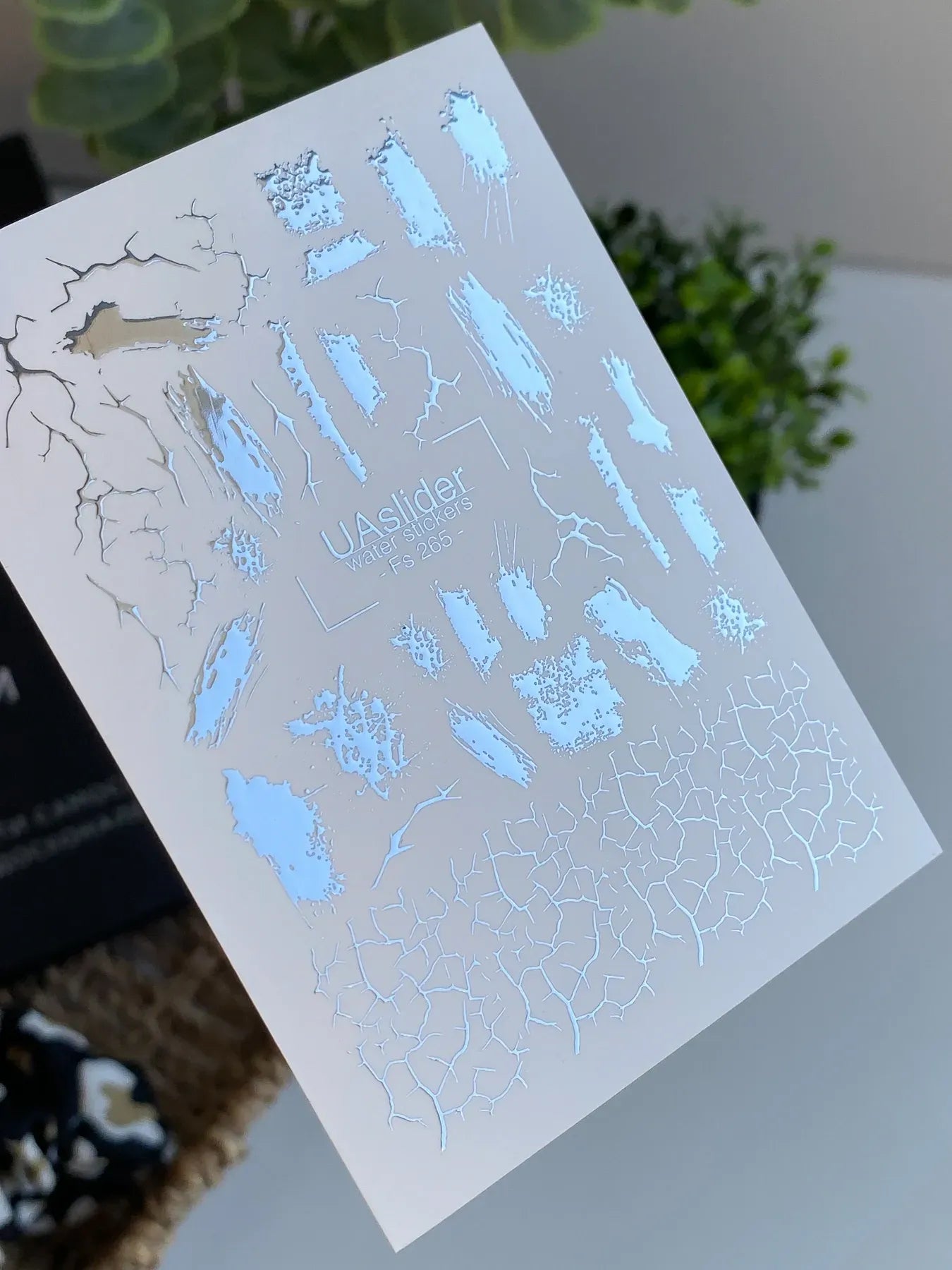 Slider-Design FS 265 | Wasser-Decals mit Silberfolie | Texturen, Risse & Brush-Effekte