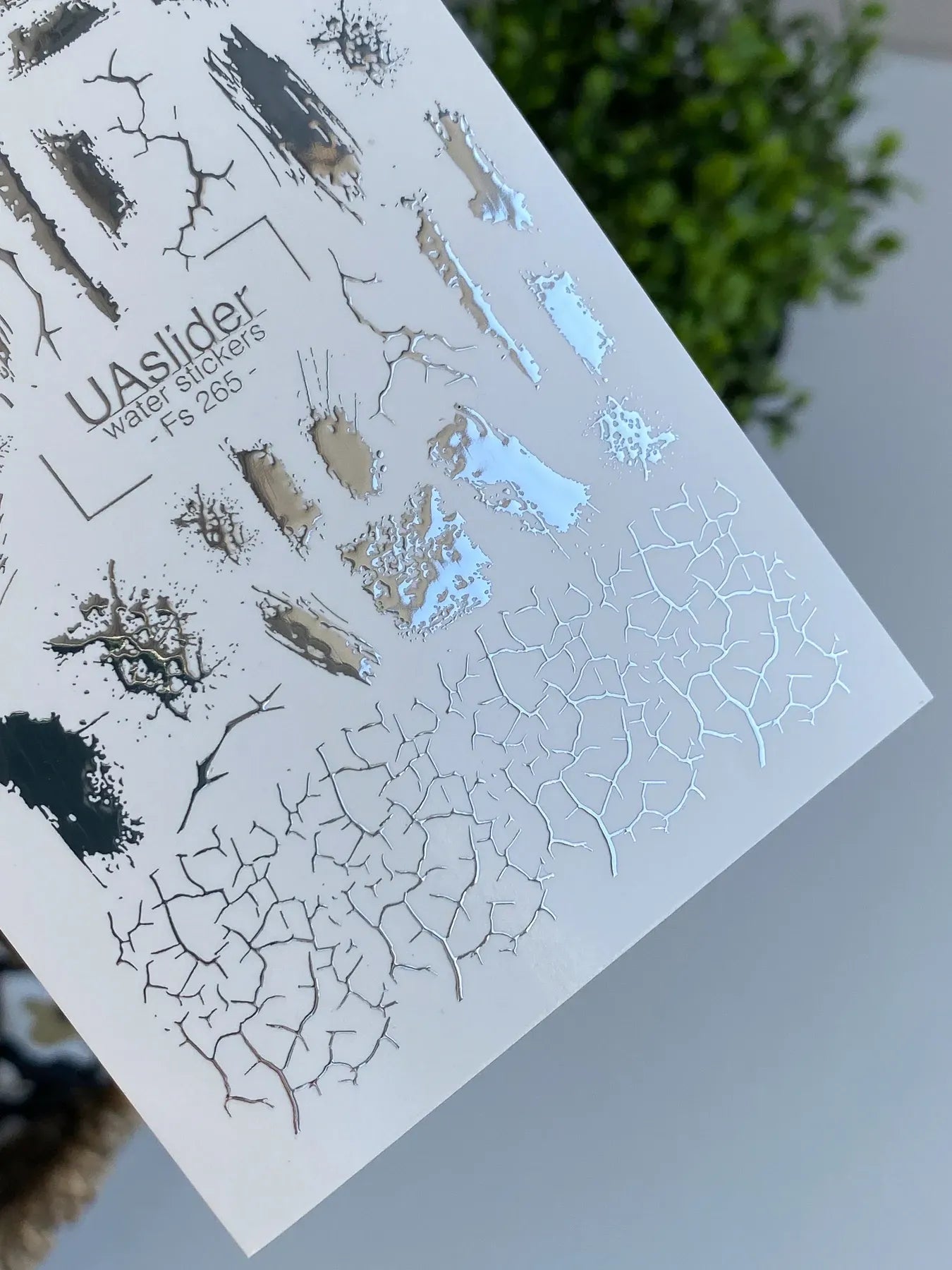 Slider-Design FS 265 | Wasser-Decals mit Silberfolie | Texturen, Risse & Brush-Effekte