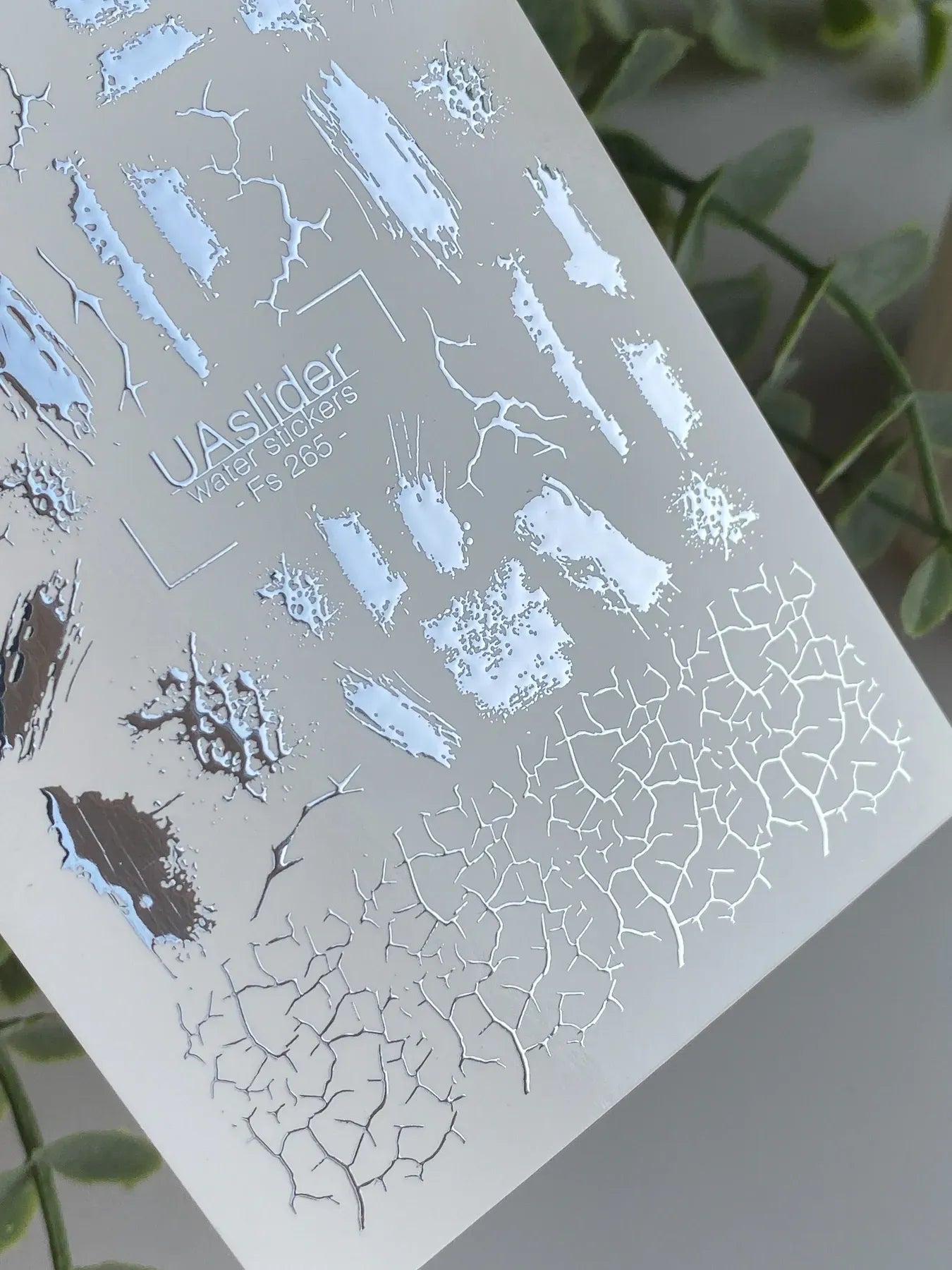 Slider-Design FS 265 | Wasser-Decals mit Silberfolie | Texturen, Risse & Brush-Effekte
