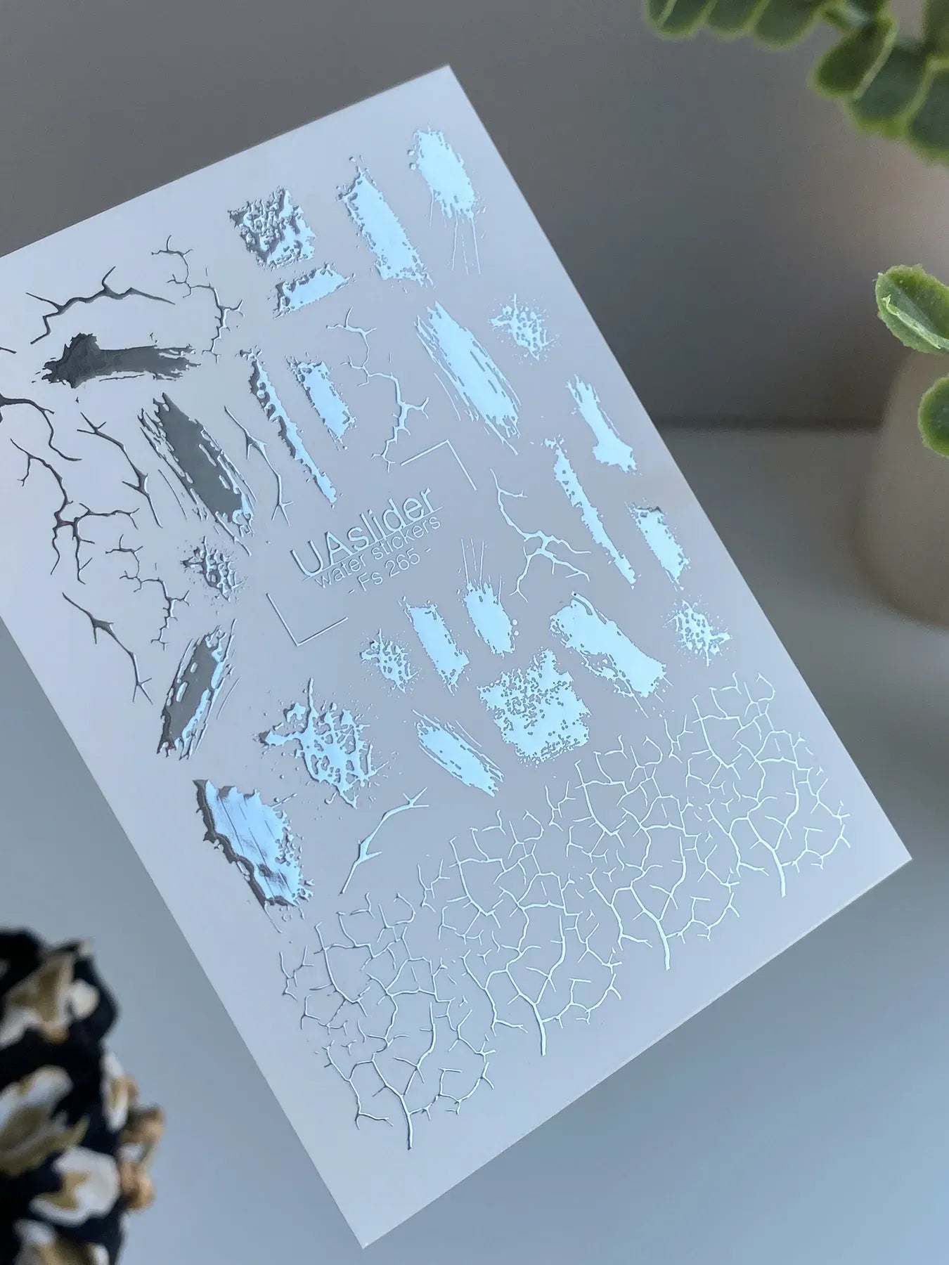 Slider-Design FS 265 | Wasser-Decals mit Silberfolie | Texturen, Risse & Brush-Effekte