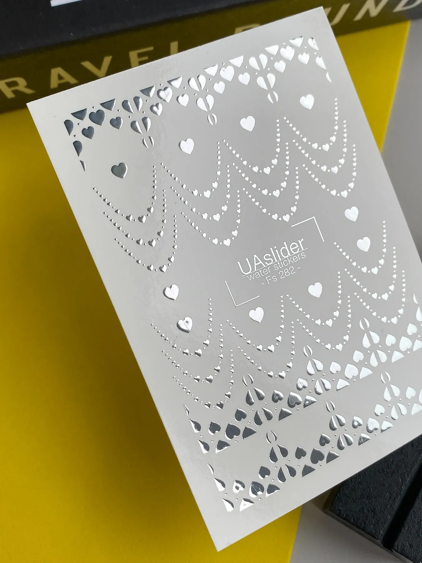 Slider-Design FS 282 | Wasser-Decals mit Silberfolie | Herzketten & Zarte Akzente