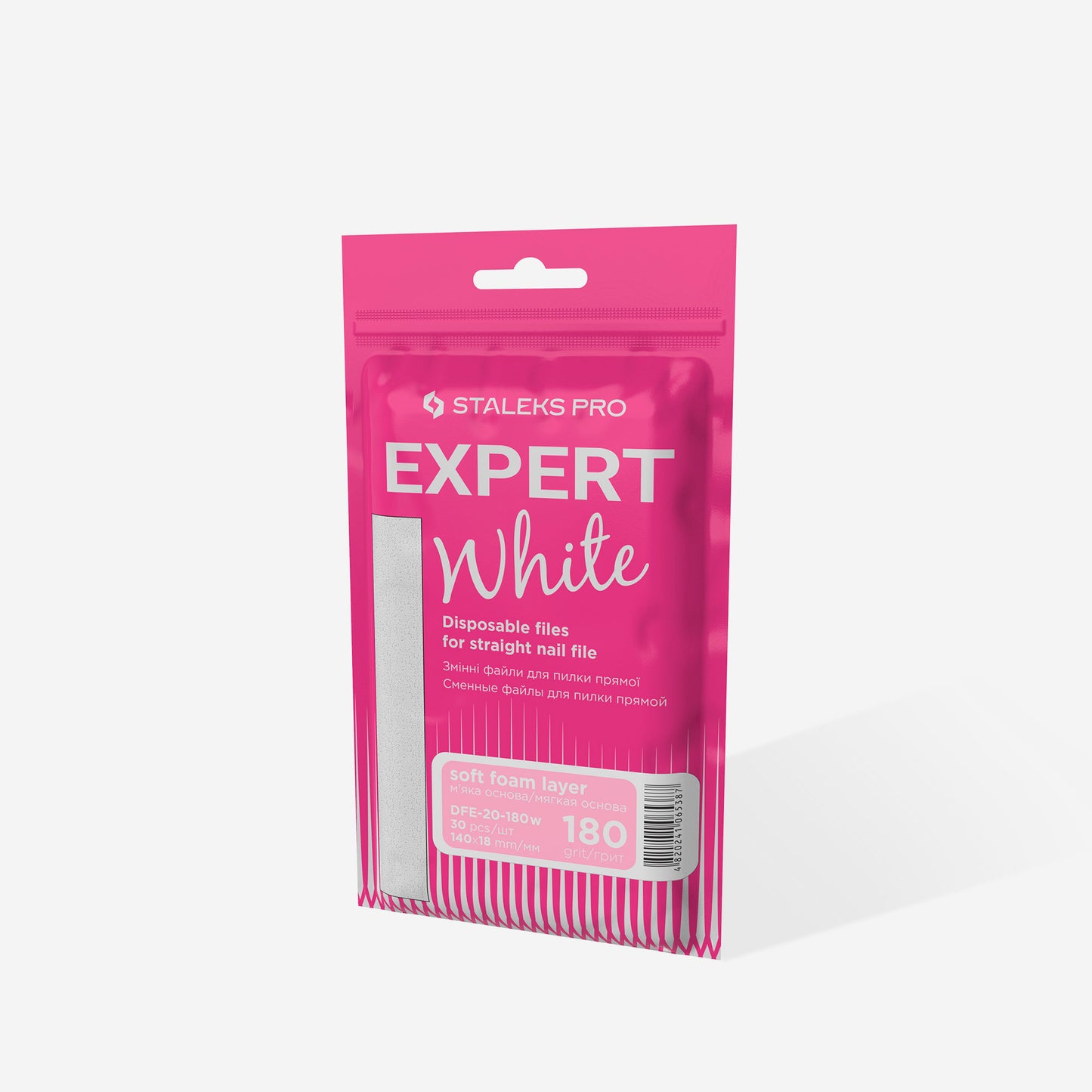 Weiße Einwegfeilen für gerade Nagelfeile Soft EXPERT 20 (30 Stück)