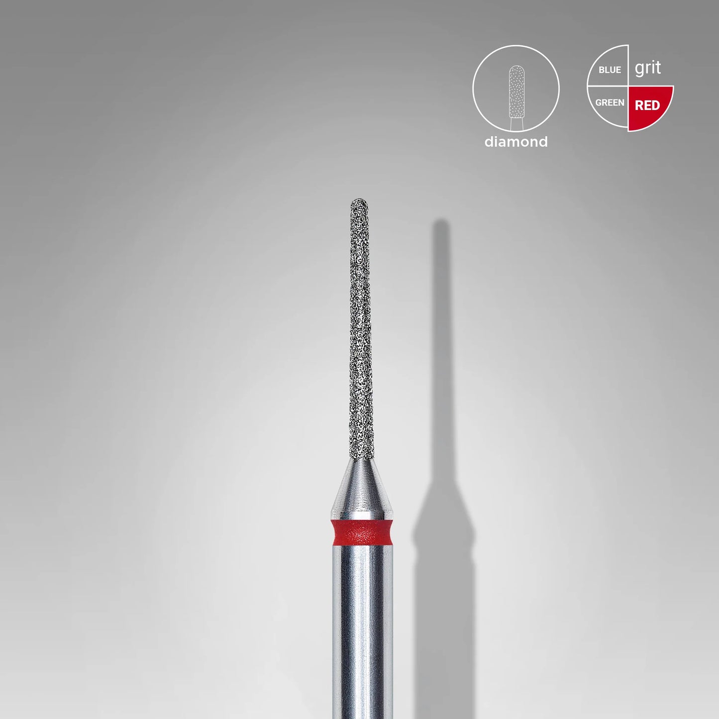 Diamantfräse "Nadel" rot, Durchmesser 1 mm / Arbeitsteil 10 mm