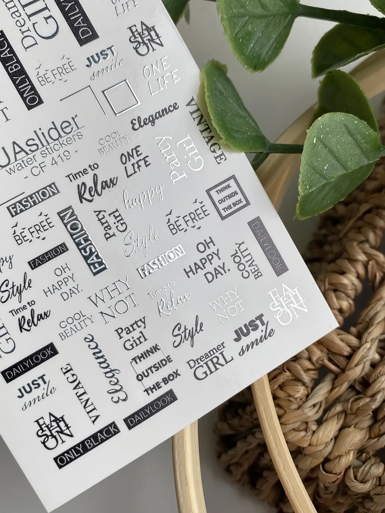 Slider-Design CF 419 | Wasser-Decals mit Foil-Effekt | Fashion Typography & Quotes