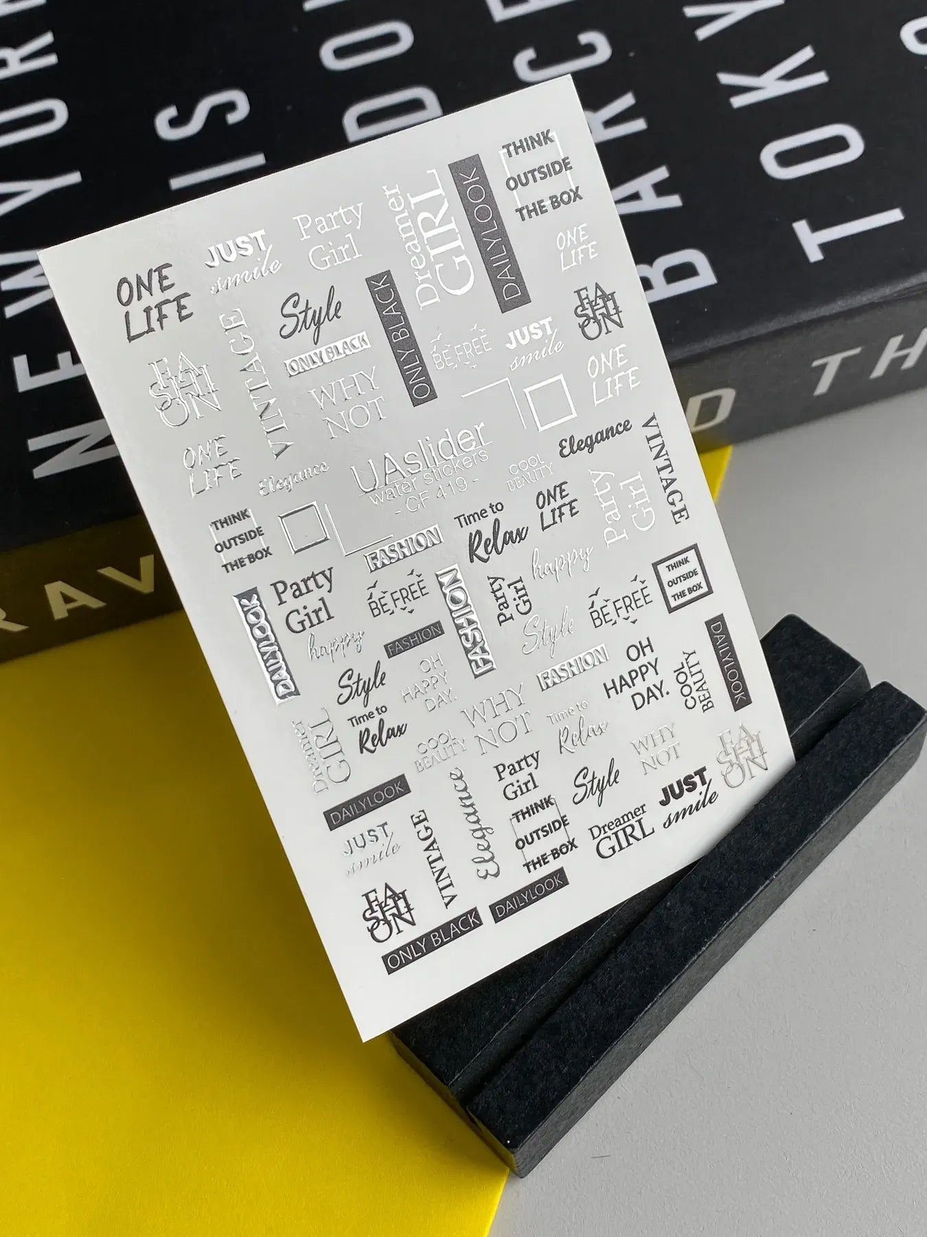 Slider-Design CF 419 | Wasser-Decals mit Foil-Effekt | Fashion Typography & Quotes