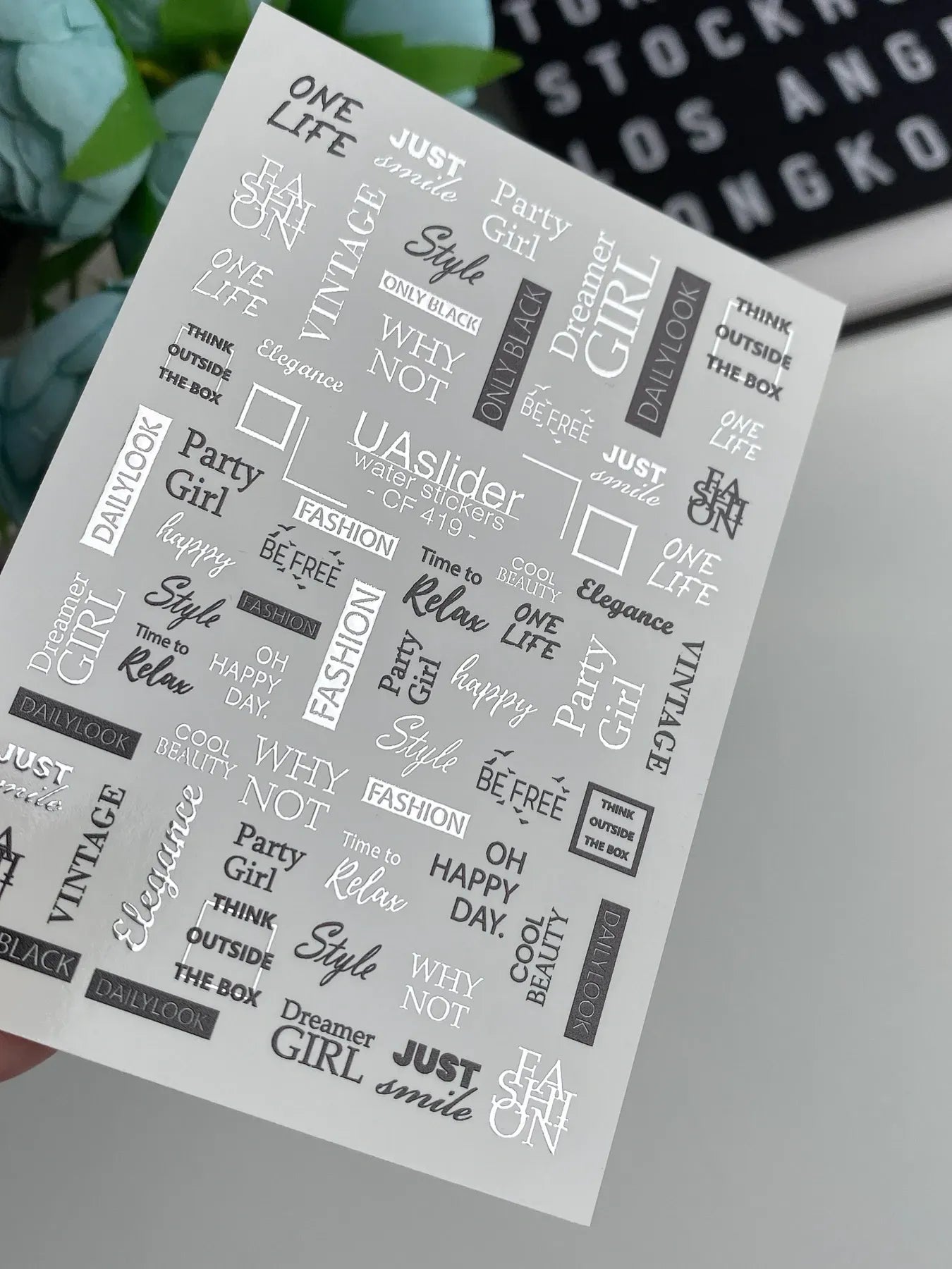 Slider-Design CF 419 | Wasser-Decals mit Foil-Effekt | Fashion Typography & Quotes