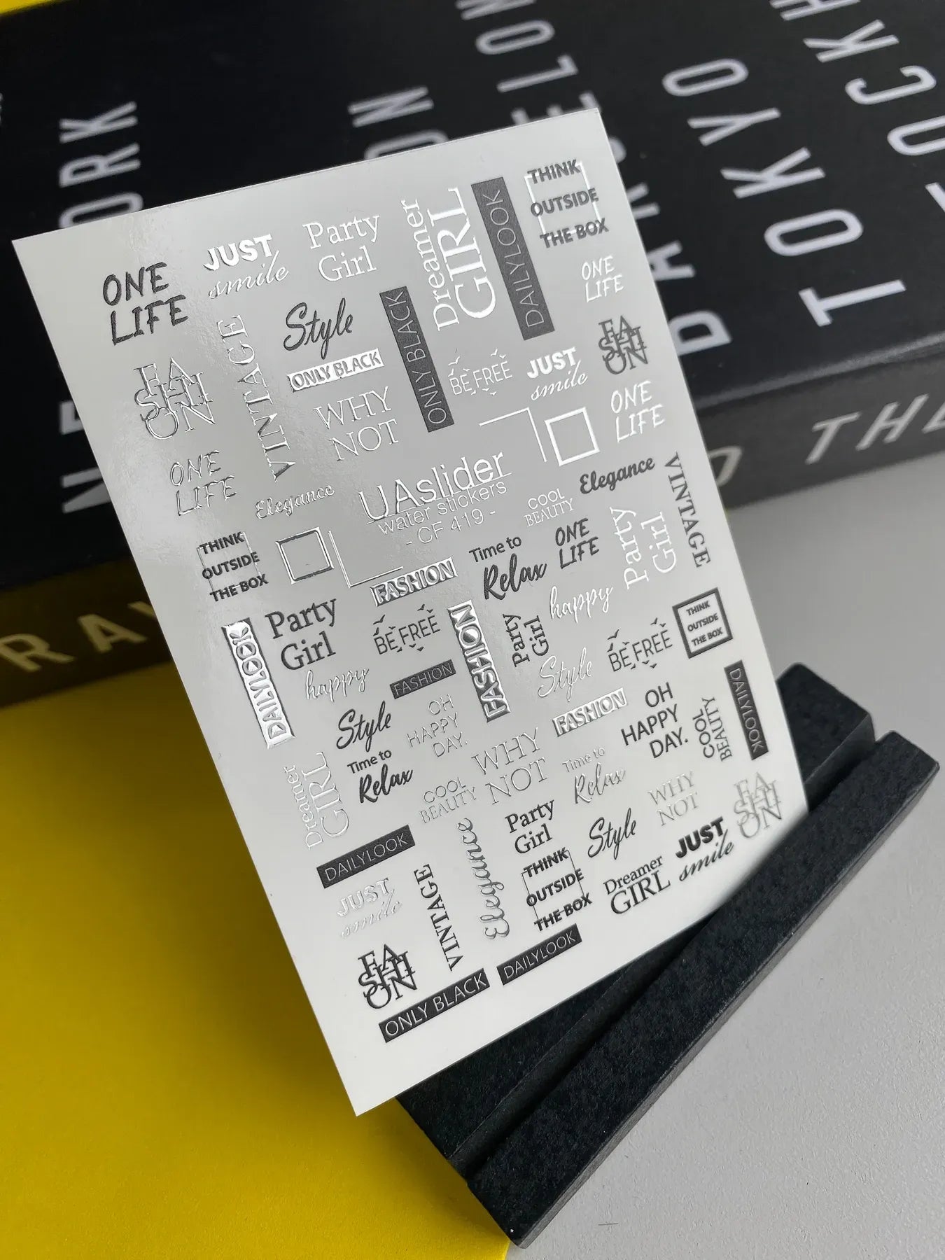 Slider-Design CF 419 | Wasser-Decals mit Foil-Effekt | Fashion Typography & Quotes