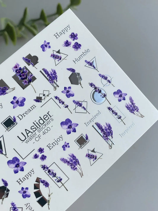 Slider-Design CF 400 | Wasser-Decals | Lavender Quotes & Geometric Frames