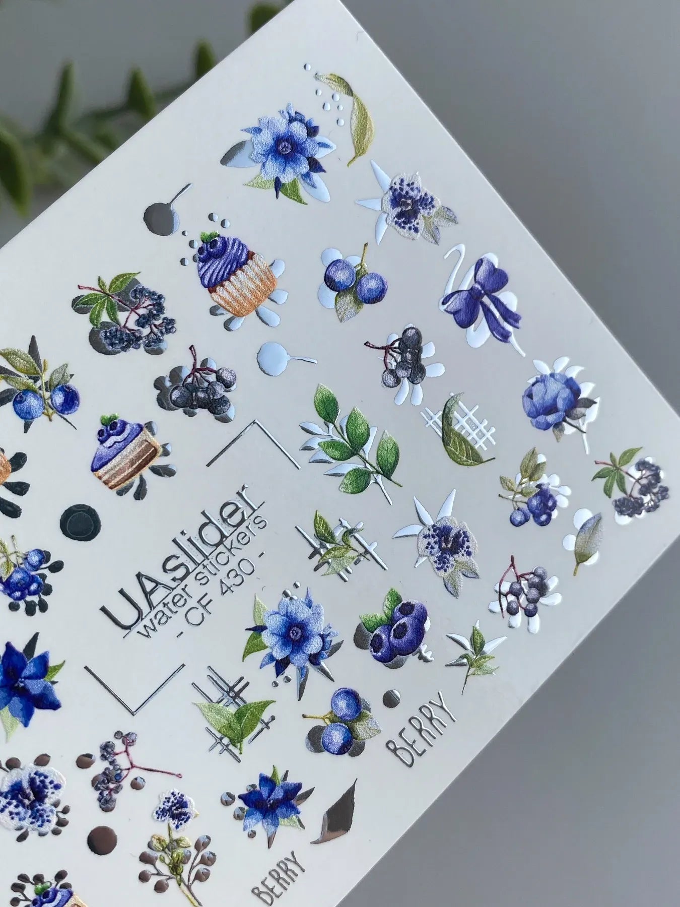 Slider-Design CF 430 | Wasser-Decals | Blueberry & Floral
