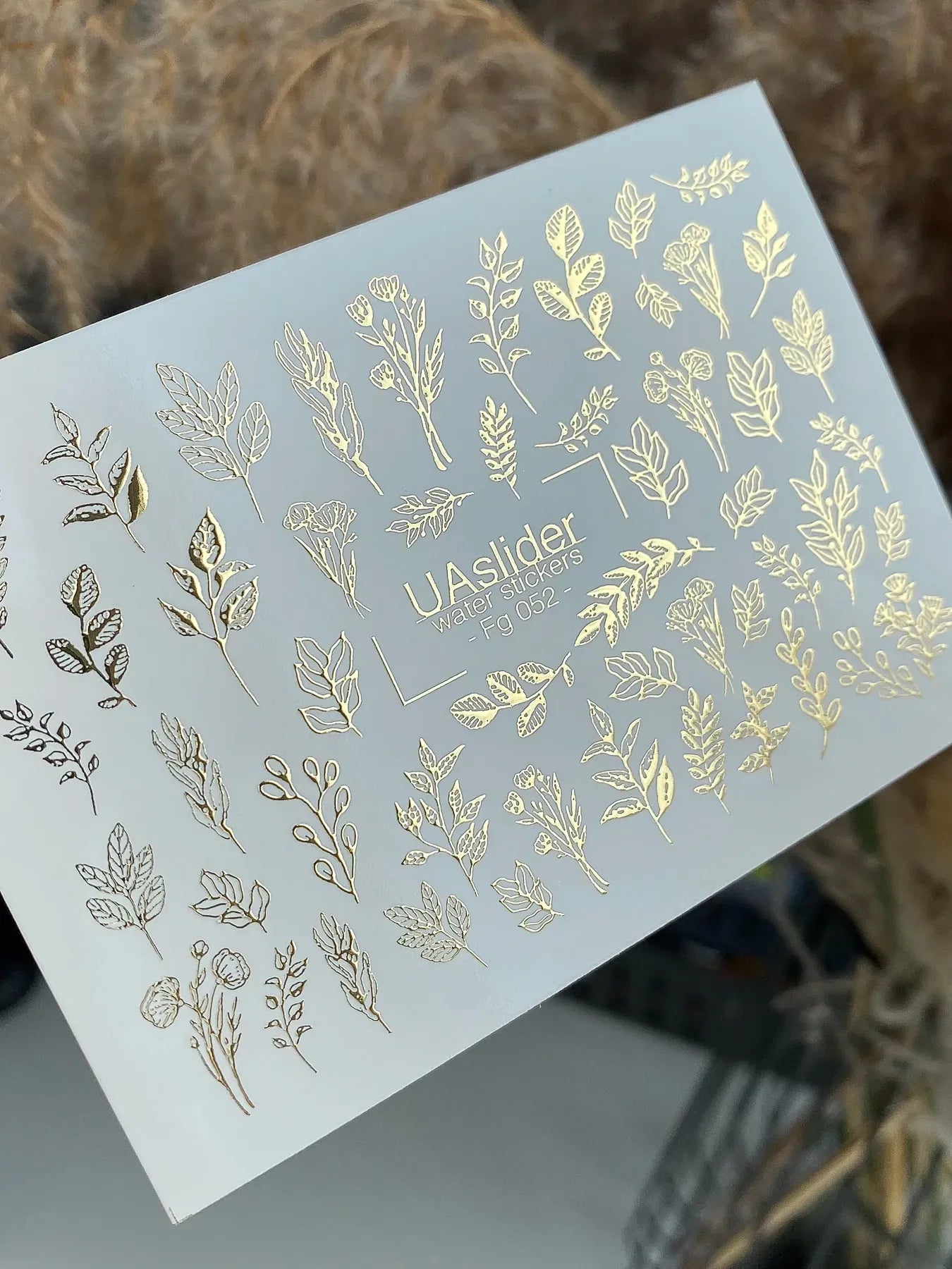Slider-Design FG 052 | Wasser-Decals mit Goldfolie | Fine Botanical Leaves